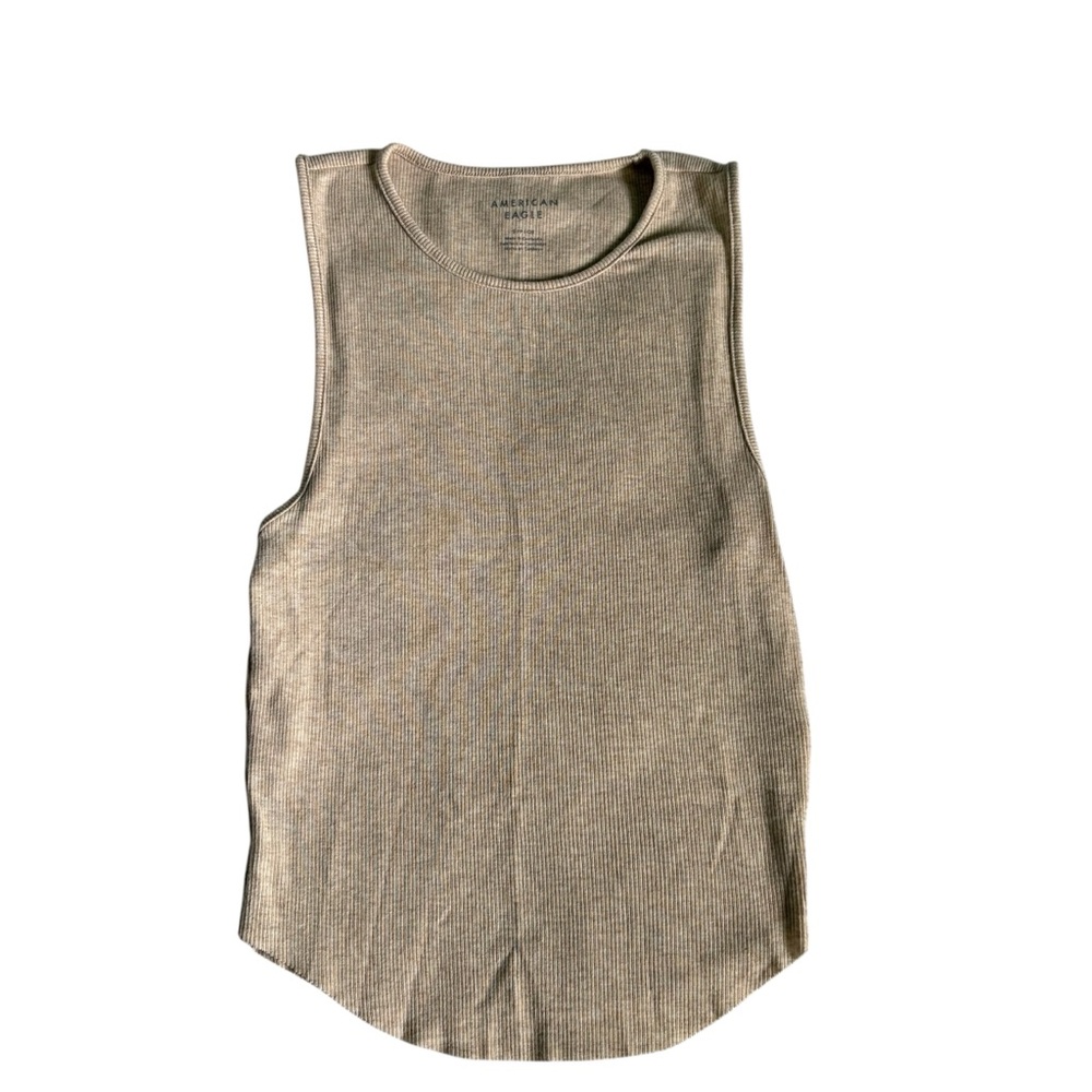 🦅 AE | Tan Sleeveless High Neck Tank Top